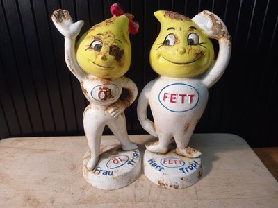 Esso Mr And Mrs Drip. Andy And Abby Slick. Oil And Fuel. Cast Iron Moneyboxes.