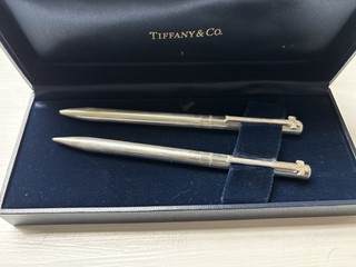Tiffany & Co Sterling Silver .925 Ballpoint Pen & Mechanical Pencil Set w/ Case