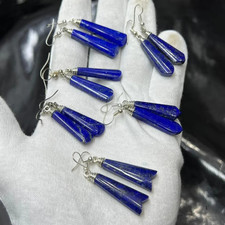 Natural Handmade Lapis Lazuli Earrings 6 Pairs Genuine Gemstone Set