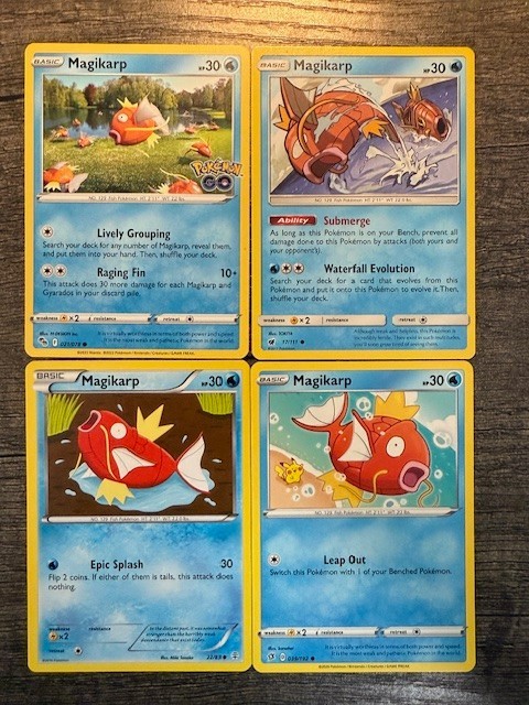 POKEMON CARD 4 MAGIKARP 22/83 MAGIKARP 17/111 MAGIKARP 039/192 MAGIKARP 021/078
