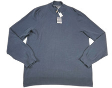NWT Jos A Bank Tailored Sweater Mens XL Navy 1/4 Zip 100 Pima Cotton