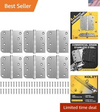 Ball Bearing Door Hinges, 4 x 4 Inches, Brushed Nickel, 6 Pack