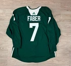 Faber Pre Season Game Camp Practice Worn Used Minnesota Wild Hockey Jersey NHL