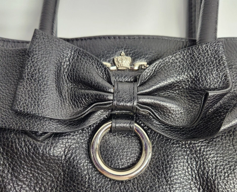 Bolso de hombro My Flat in London grande negro forro rosa Foto 3 de 4