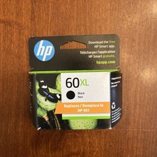 HP 60XL Black Ink Cartridge, new in box, warrenty ended 04/2025