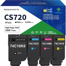   NEW Lexmark Toner  CS720 CS725 CX725  Black/Color  With Chips  Compatible