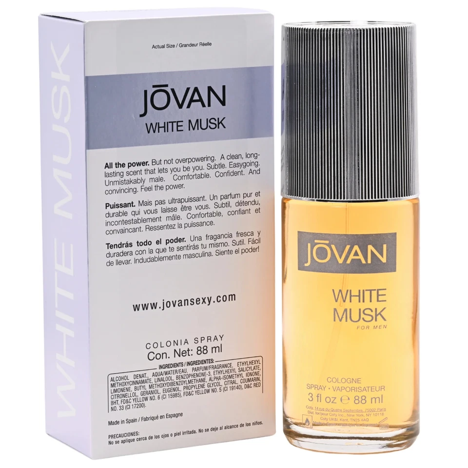 Jovan Musk White por Coty 3,0 OZ Colonia Spray para Hombres Nuevo en Caja Foto 4 de 4