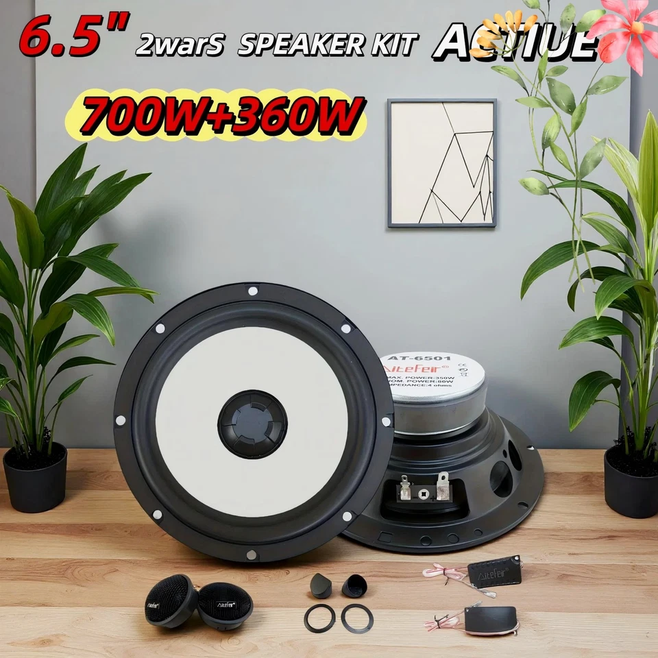 Средний вуфер и твитер 6,5 дюйма 700 Вт - двусторонний фильтр, автомобильная аудиосистема - Изображение 2 из 4