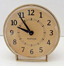Vintage Westclox Hustler Alarm Clock, MCM Wind Up Made in USA 1960s