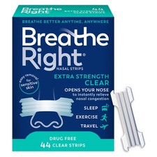 Breathe Right Nasal Strips, Extra Strength, 44 Count Pack of 1 , Clear