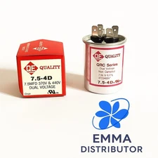 MOTOR RUN CAPACITOR DUAL  7.5 MFD 370-440 VAC 50/60HZ