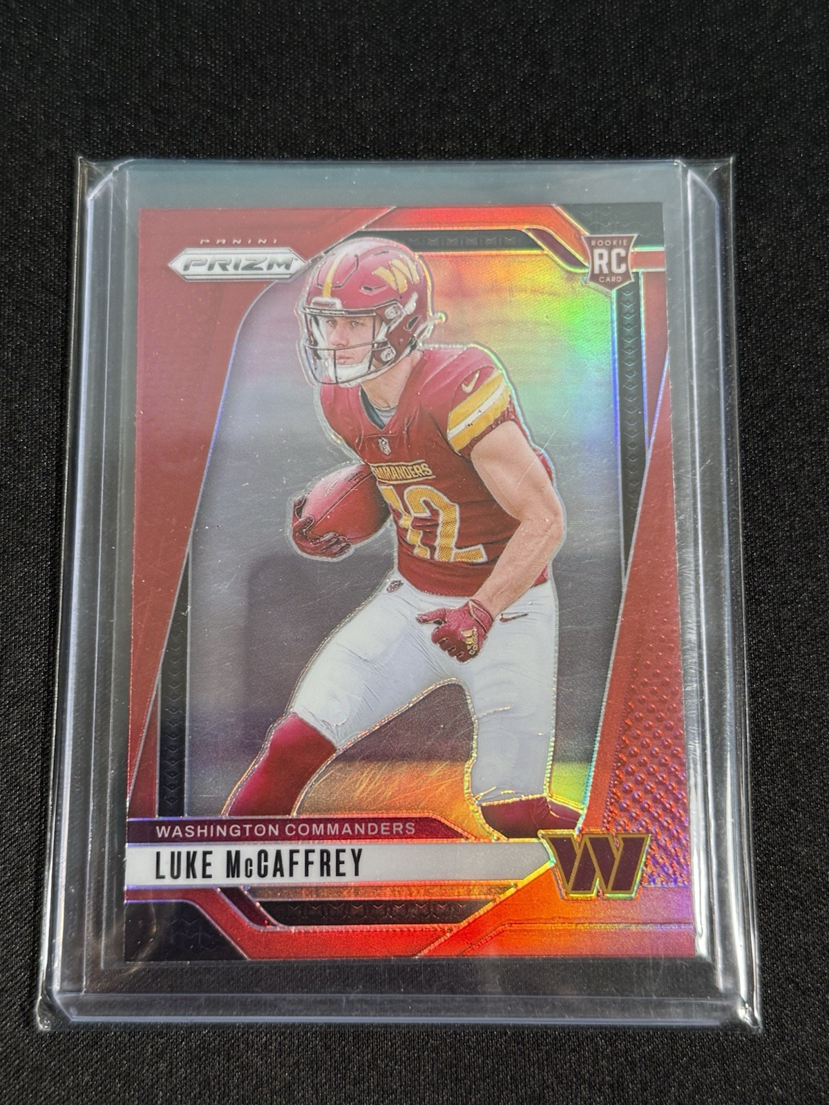 2024 Panini Prizm #367 Luke McCaffrey Red Retail Prizm Rookie SSP Washington RC