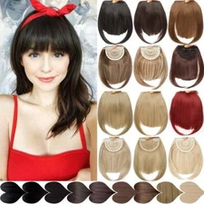 US Thick Neat Fringe Bangs Hairpiece As Clips in 100% as Human Hair Extensions