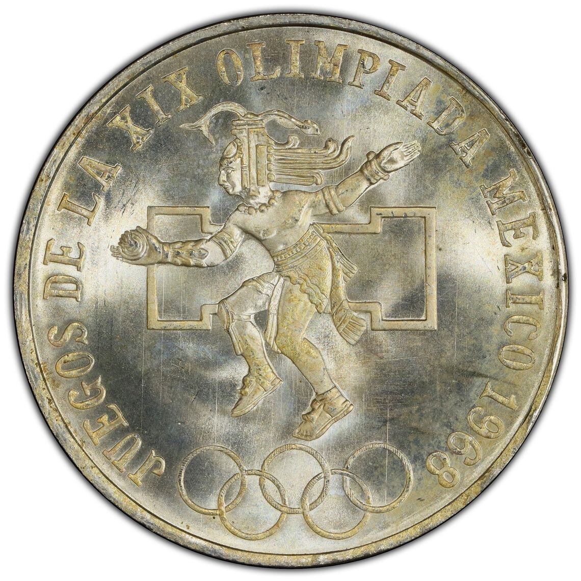 メキシコ オリンピック1968 XIX コイン 25Pesos 1968 Mexico XIX Olympic Games Aztec Ball Player 25 Pesos VF