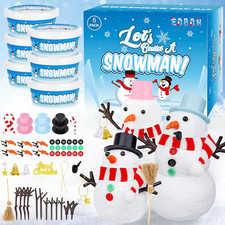 6 Pack Snowman Kit, Christmas Craft DIY for Kids, Build a Snowman Craft Winter D