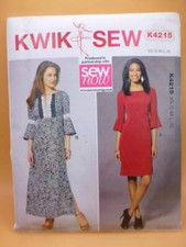 UNCUT KWIK SEW K4215 MISSES' XS S M L XL EMPIRE WAIST DRESS SEWING PATTERN