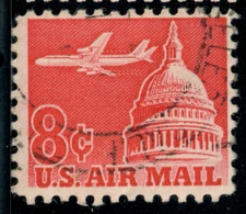 USA - 1962 - Airmail - Jetliner over Capitol - 8¢ - #3411
