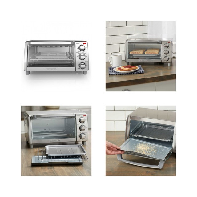 BLACK+DECKER TO1373SSD 4 Slice Stainless Steel Toaster Oven Silver