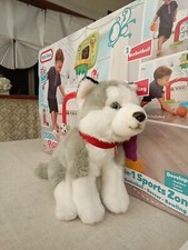 FAO Schwarz Plush Siberian Husky Dog Wolf Puppy 10" Gray White Stuffed Animal