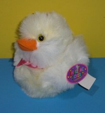 Dan Dee Easter White Yellow w/ Flower Duck Chick Plush 8" Tall Plush Chirping