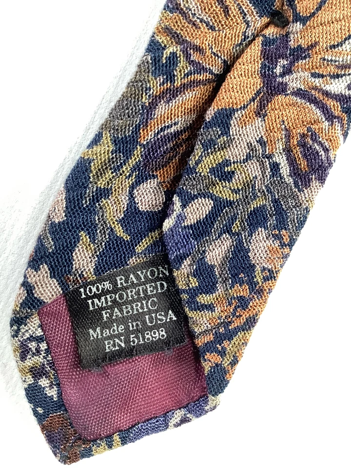 Mens Structure Multicolor Floral Dress Tie GUC - Изображение 3 из 4