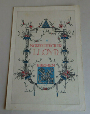 Norddeutscher Lloyd Speisekarte ''Seydlitz'' 1929 (73892)