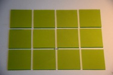 0312.50- 12 PIECES 1/2"x 1/2" TRANSPARENT PEA POD BULLSEYE THIN 2mm GLASS 90 COE