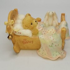 Cradled with Love Bear in baby cradle Hamilton Gifts 1992 911356