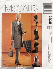 McCall's 3328 Longline Jacket, Lined Vest, Pants  Straight Skirt Sz 18-22 UNCUT