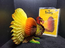 BEISTLE Honeycomb Thanksgiving Turkey Table Decoration Centerpiece paper VTG OS