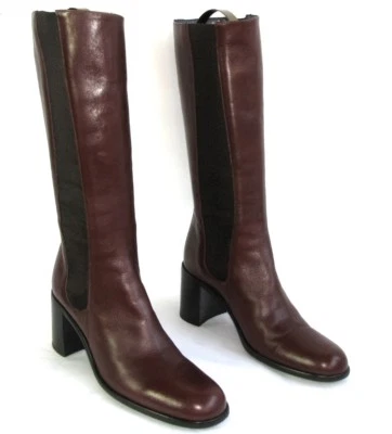 FREE LANCE - Reitstiefel Absätze 7 CM Leder Kalb Bordeaux 36 Sehr Guter Zustand - Bild 1 von 4