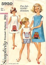 Simplicity 5950 Sewing Pattern: Girls One-Piece Dress Jumper Top  Shorts Size 8