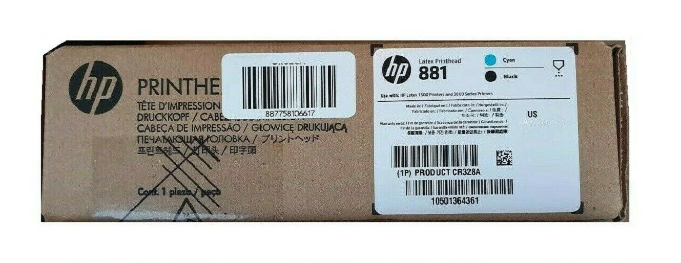 HP Printhead LATEX 1500 3000 3100 3500 / No. 881 CR328A CYAN & BLACK