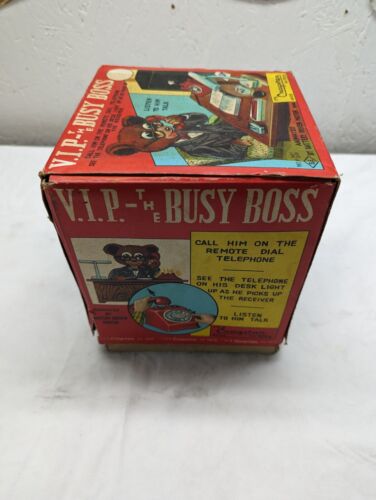 Vintage Tinplate Battery Op VIP The Busy Boss Bear, Cragston,Japan.  - Picture 1 of 12