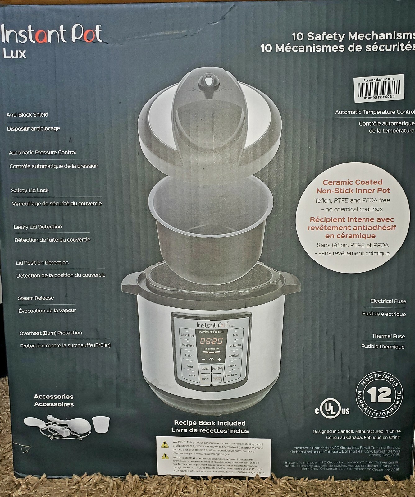 Instant POT 6 in 1 multi-use pressure cooker 8 QUART 