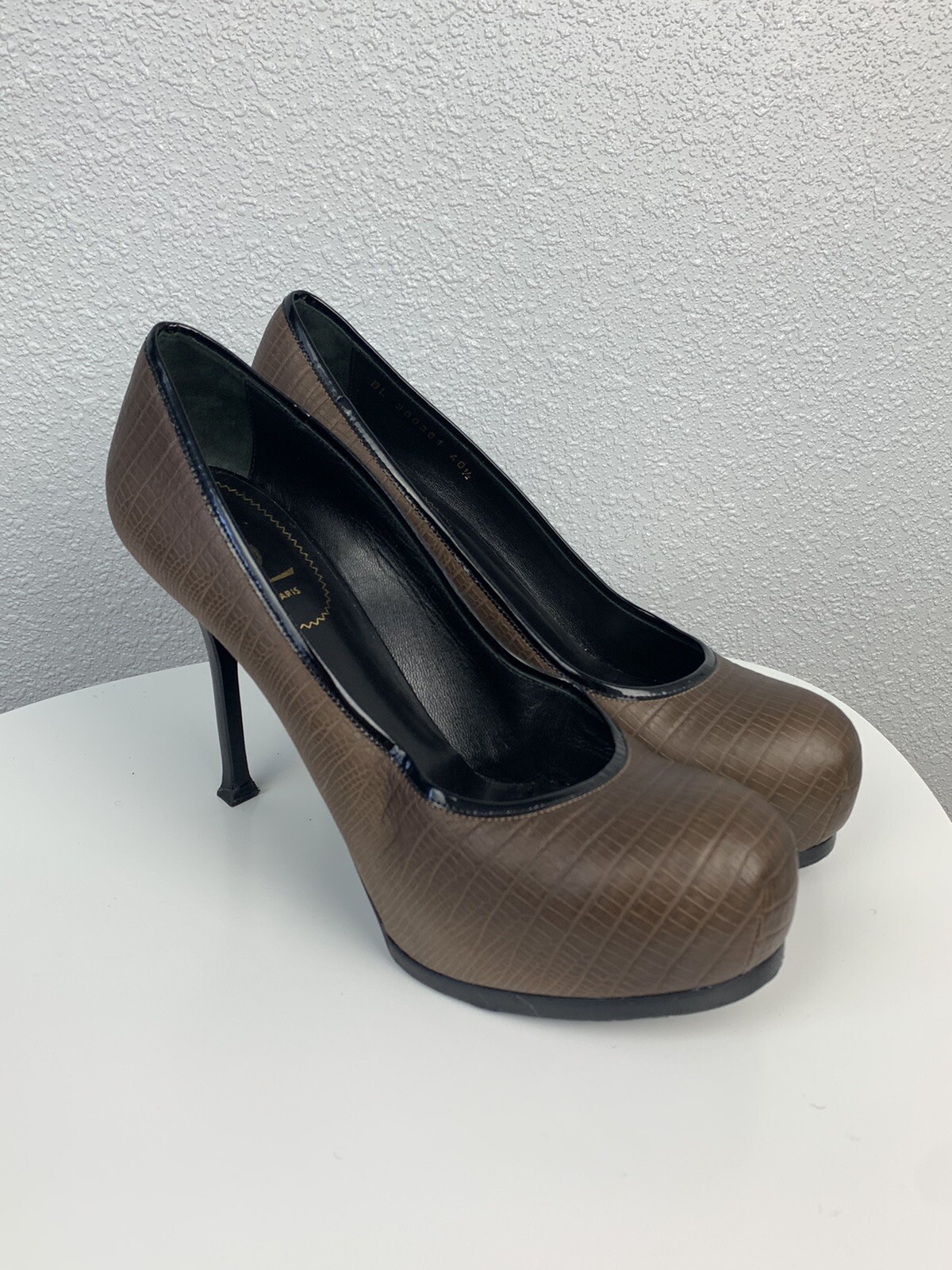 SAINT LAURENT Yves Saint Lauren tacchi alti pelle di serpente tacchi in pelle 40 5