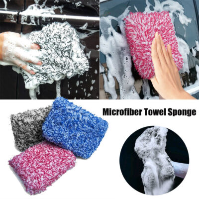 1x Car Washer Sponge Care Detailing Brush Washing Towel Clean Tool Accessories