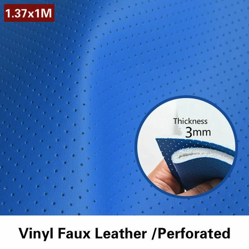 Vinyl Faux Leather Fabric Perforated Sponge Quilted Car Upholstery Materials Sew - Picture 3 of 33