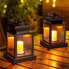 Solar Lantern Hanging Light LED Waterproof Yard Outdoor Patio Garden Yard Lamp 
