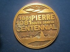 Vintage Brass Belt Buckle PIERRE SOUTH DAKOTA Centennial 1981 j20m 