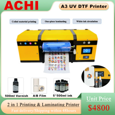 A3 UV DTF Printer 2 in 1 Printing Laminating Varnish Transfer Sticker Printing