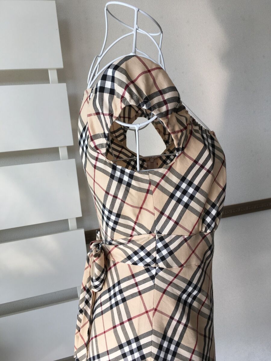 Burberry Blue Label One Piece Dress Nova Check 38 Beige Burberry Blue Label One Piece Dress Nova Check 38 Beige