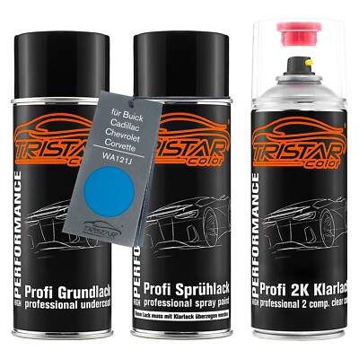 Autolack 2K Spraydosen Set für Buick Cadillac Chevrolet WA121J Rip Tide Metallic