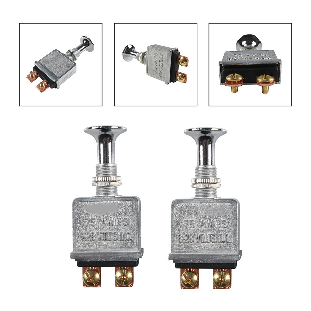 Heavy Duty 75A Push Pull Switch 6-28V DC 12 Volt 75A SPST 2 Position On-Off New
