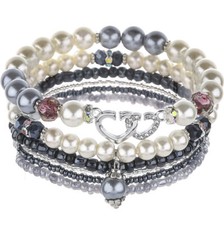 6 PC Handmade Bohemian Beaded Stackable Stretch Bracelet Set New Free Ship 5220