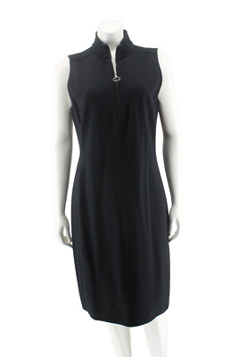 Lauren Ralph Lauren Women's Black Pique Zip Front Sleeveless