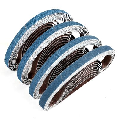 3/8 x 13 Inch Zirconia Sanding Belts, 40Pcs 10 Each of 40/60/80/120 Assorted Gri