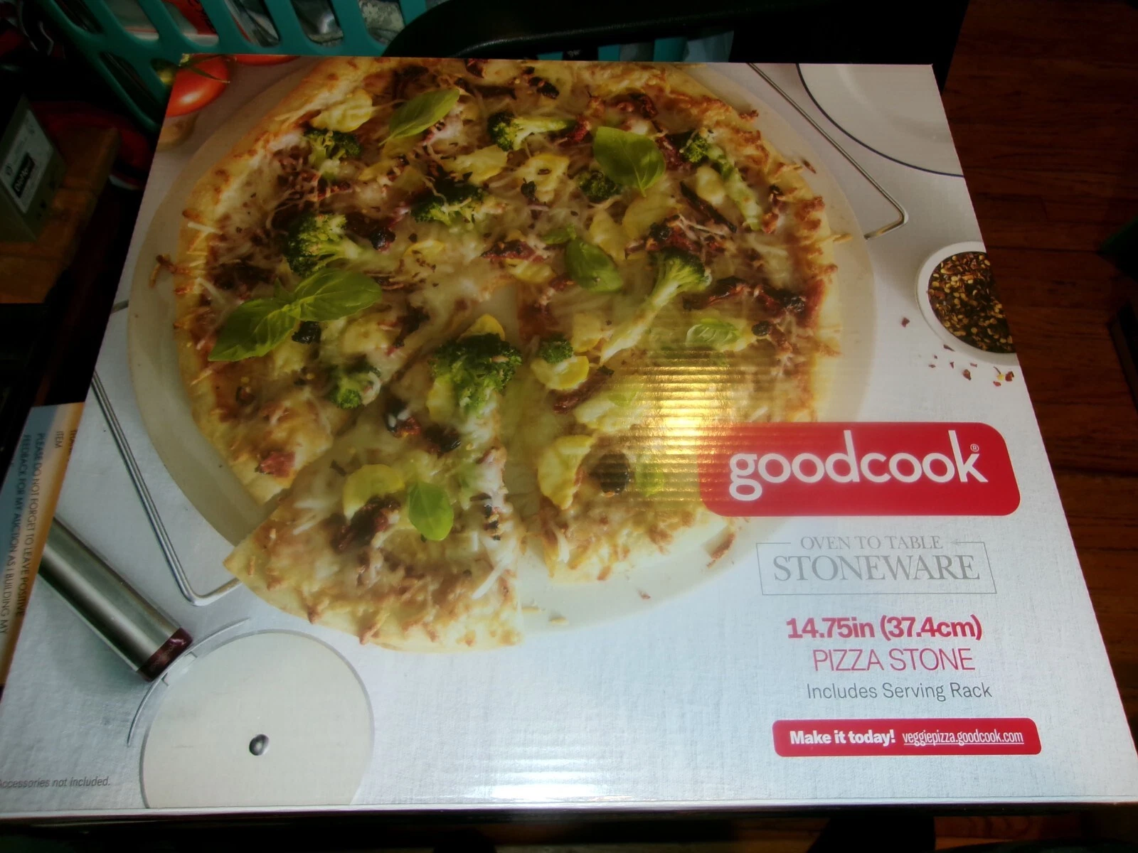 Good Cook 14.75 Inch Pizza Stone with Rack - Beige -BRAND NEW-(Never Used)