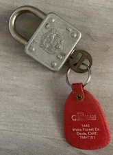 Vintage Master Lock Co. #77 Lion Head Padlock with key