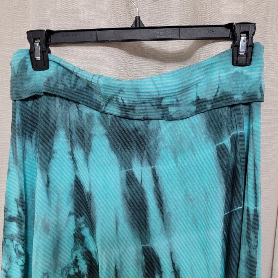 Soft Surroundings Pull On Skirt Women's Size Petite Large Aqua Gray Tie Dye Knit - Изображение 4 из 4